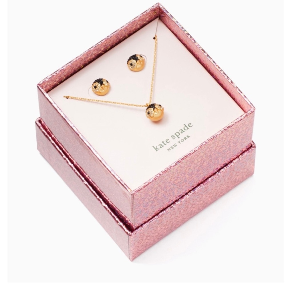 KS “Yours Truly” Pavé Penguin Studs & Mini Pendant Necklace Set BINGO GIFT🛍️